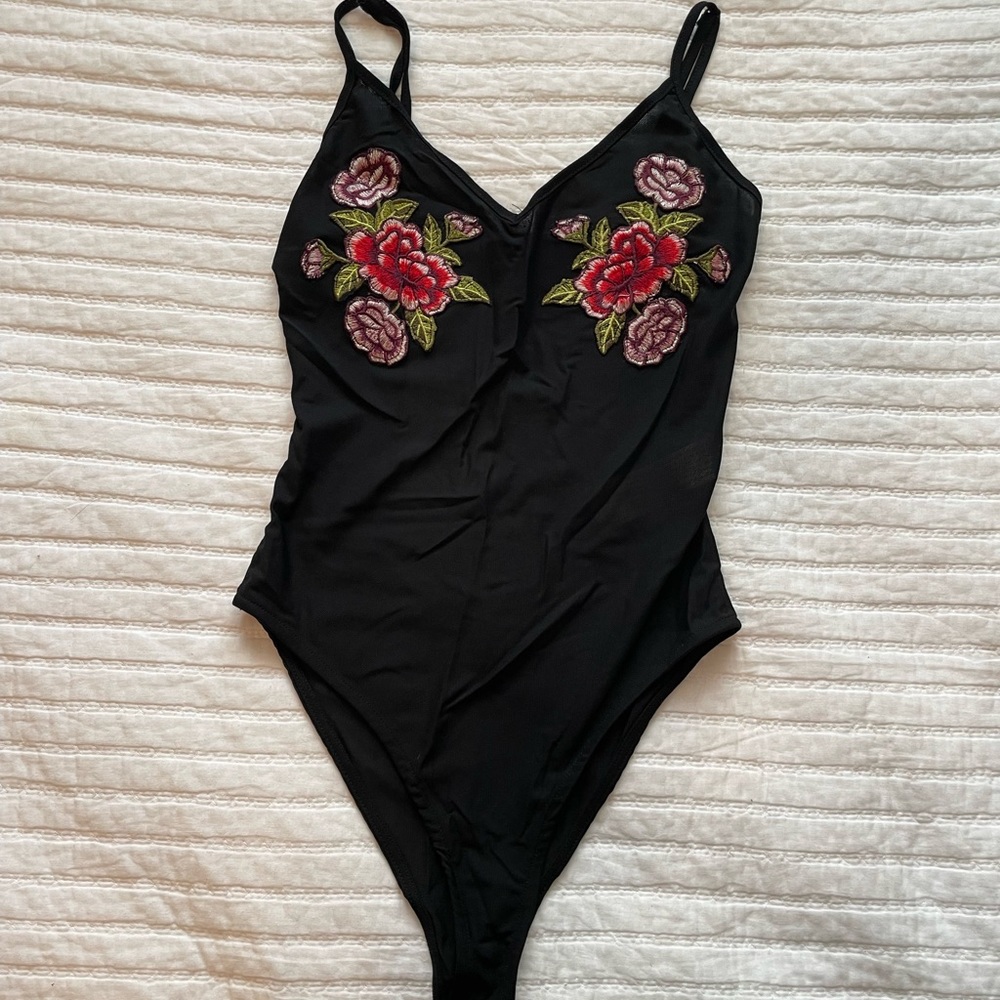 Black mesh bodysuit